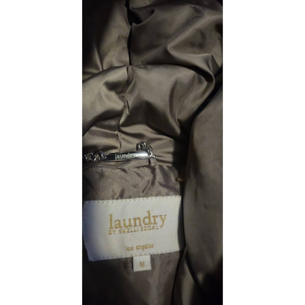 Laundry Shelli Segal Women's Down Puffer Jacket Hooded Brown Size M - Picture 3 of 7
